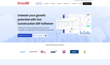 Construction ERP software website design for Strategic ERP managing real estate and construction projects